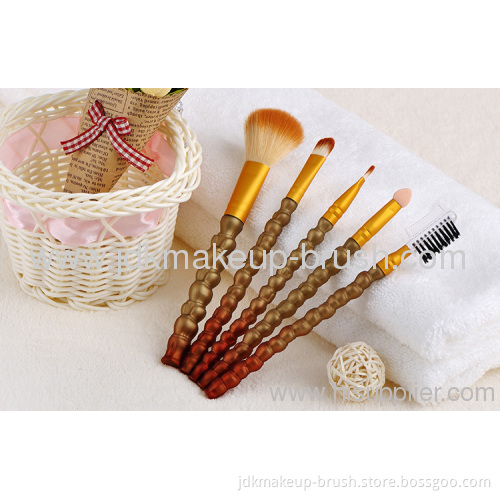 Beauty 5pcs Portable Makeup Brush Set With Pouch, Oem /odm Are Available